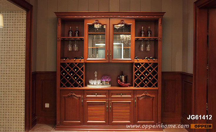 2014 OPPEIN Cherry Wood Wine Cabinet JG61412