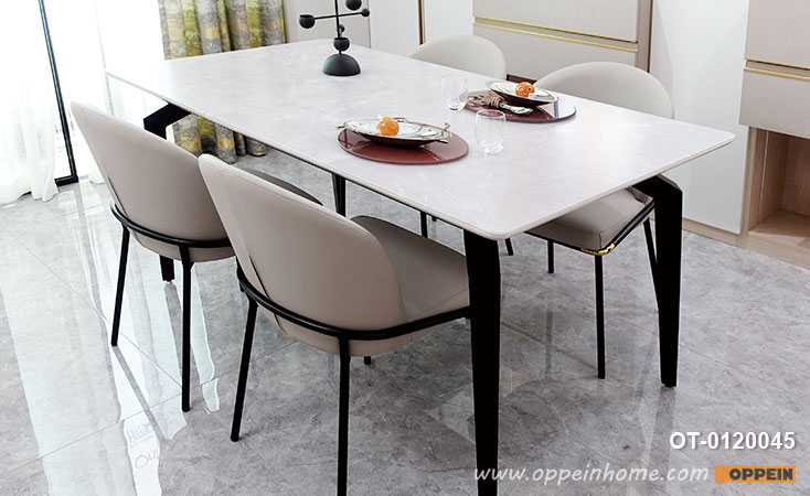 Glass Dining Table with Metal Stand and Chairs OT-0120045