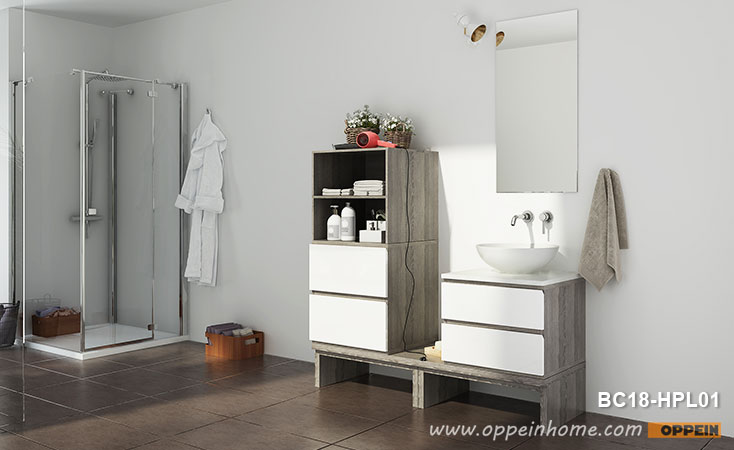 Grey Laminate Free Standing Bathroom Cabinet BC18-HPL01