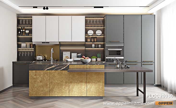 Modern Matte Lacquer Kitchen with Island Design PLCC20030