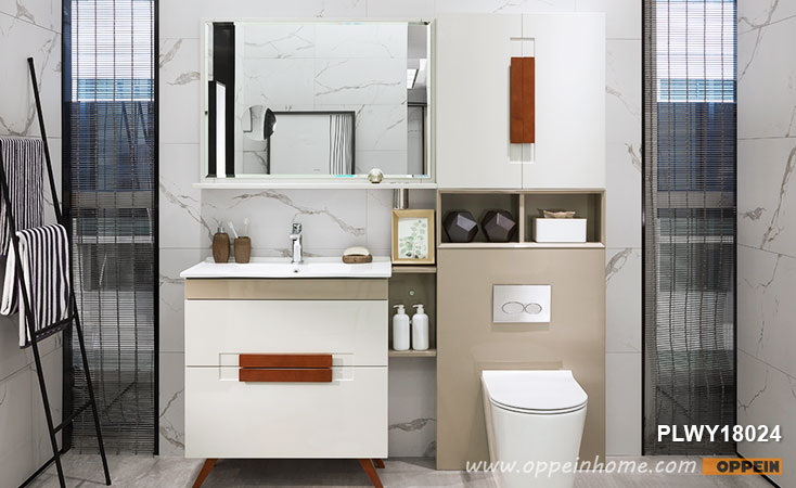 Modern White Lacquer Bathroom Vanity (PLWY18024)