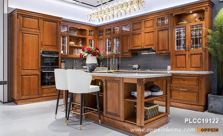 Traditional Large Size Solid Wood Kitchen With Island PLCC19122