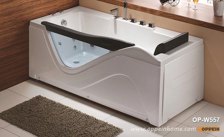 White Acrylic Massage Bathtub OP-W557