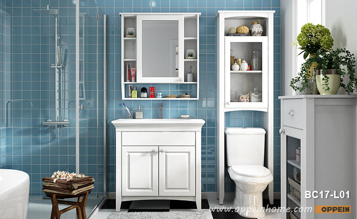 White Matte Lacquer Bathroom Cabinet BC17-L01